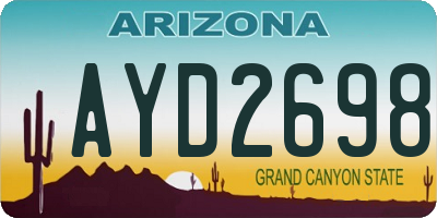 AZ license plate AYD2698