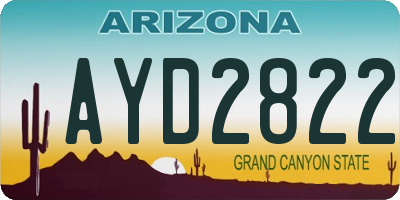 AZ license plate AYD2822