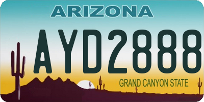 AZ license plate AYD2888