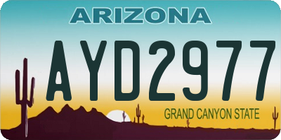 AZ license plate AYD2977