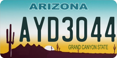AZ license plate AYD3044