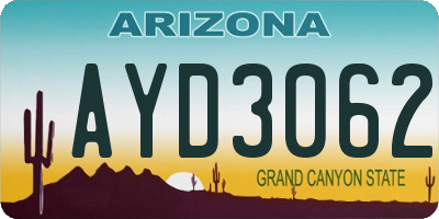 AZ license plate AYD3062