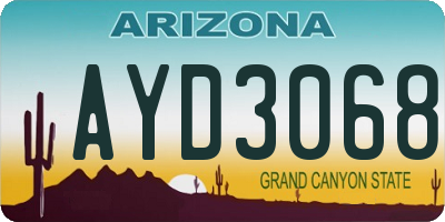 AZ license plate AYD3068