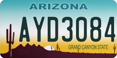 AZ license plate AYD3084