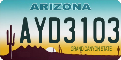 AZ license plate AYD3103