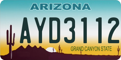 AZ license plate AYD3112