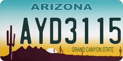 AZ license plate AYD3115