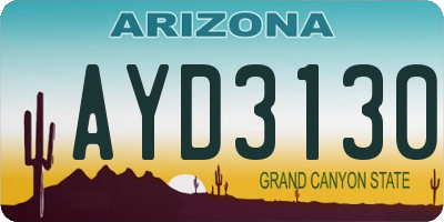 AZ license plate AYD3130