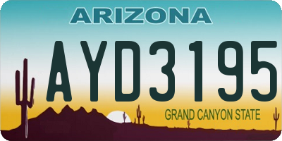 AZ license plate AYD3195