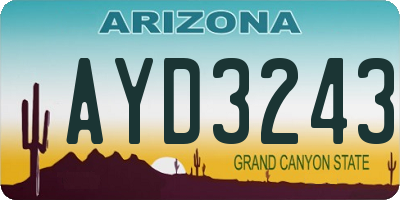 AZ license plate AYD3243