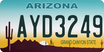 AZ license plate AYD3249