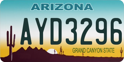 AZ license plate AYD3296