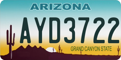 AZ license plate AYD3722