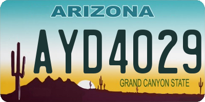 AZ license plate AYD4029
