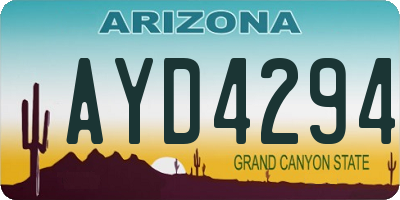 AZ license plate AYD4294
