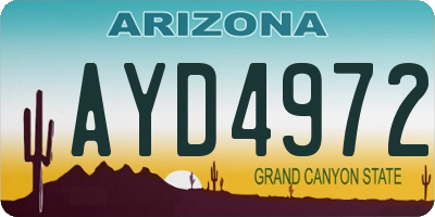 AZ license plate AYD4972
