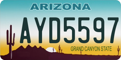AZ license plate AYD5597