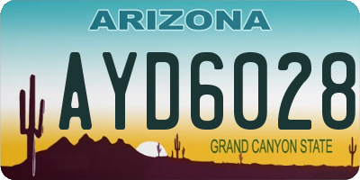 AZ license plate AYD6028