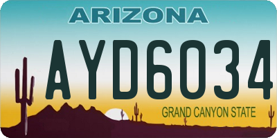 AZ license plate AYD6034