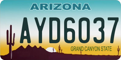 AZ license plate AYD6037