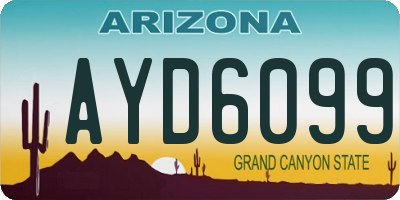 AZ license plate AYD6099