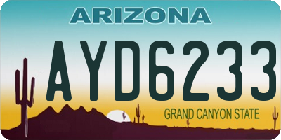 AZ license plate AYD6233
