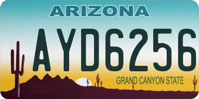AZ license plate AYD6256