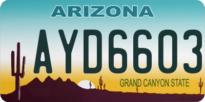 AZ license plate AYD6603