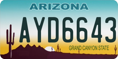 AZ license plate AYD6643