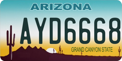 AZ license plate AYD6668
