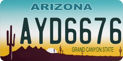 AZ license plate AYD6676