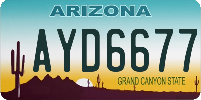 AZ license plate AYD6677
