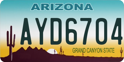AZ license plate AYD6704