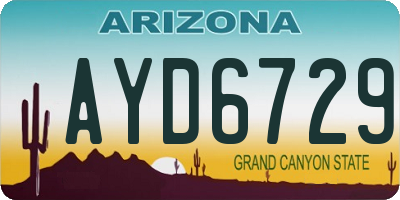 AZ license plate AYD6729