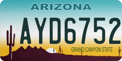 AZ license plate AYD6752