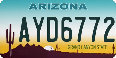 AZ license plate AYD6772