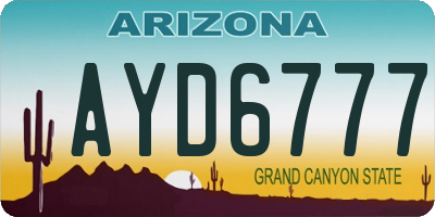 AZ license plate AYD6777