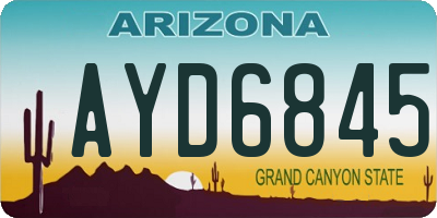 AZ license plate AYD6845