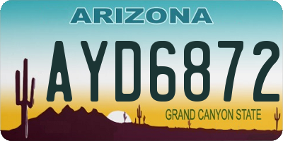 AZ license plate AYD6872