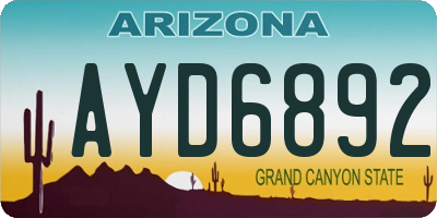 AZ license plate AYD6892