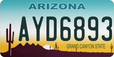 AZ license plate AYD6893