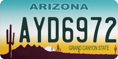 AZ license plate AYD6972