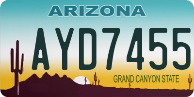 AZ license plate AYD7455