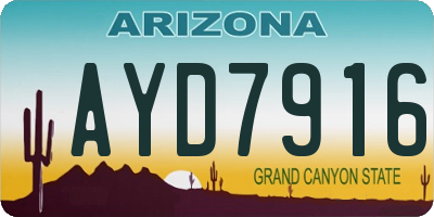 AZ license plate AYD7916