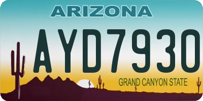 AZ license plate AYD7930