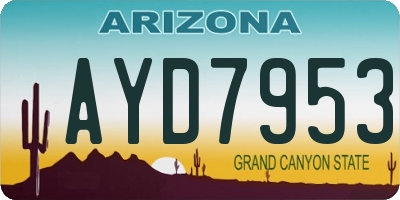 AZ license plate AYD7953