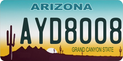 AZ license plate AYD8008