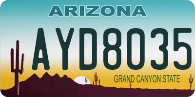 AZ license plate AYD8035