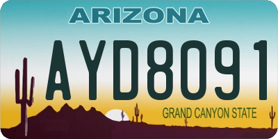 AZ license plate AYD8091