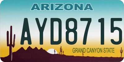 AZ license plate AYD8715